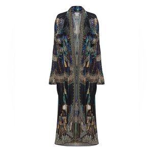 CAMILLA ‘Dripping in Deco’ Long Casual Silk Jacket With Pockets
